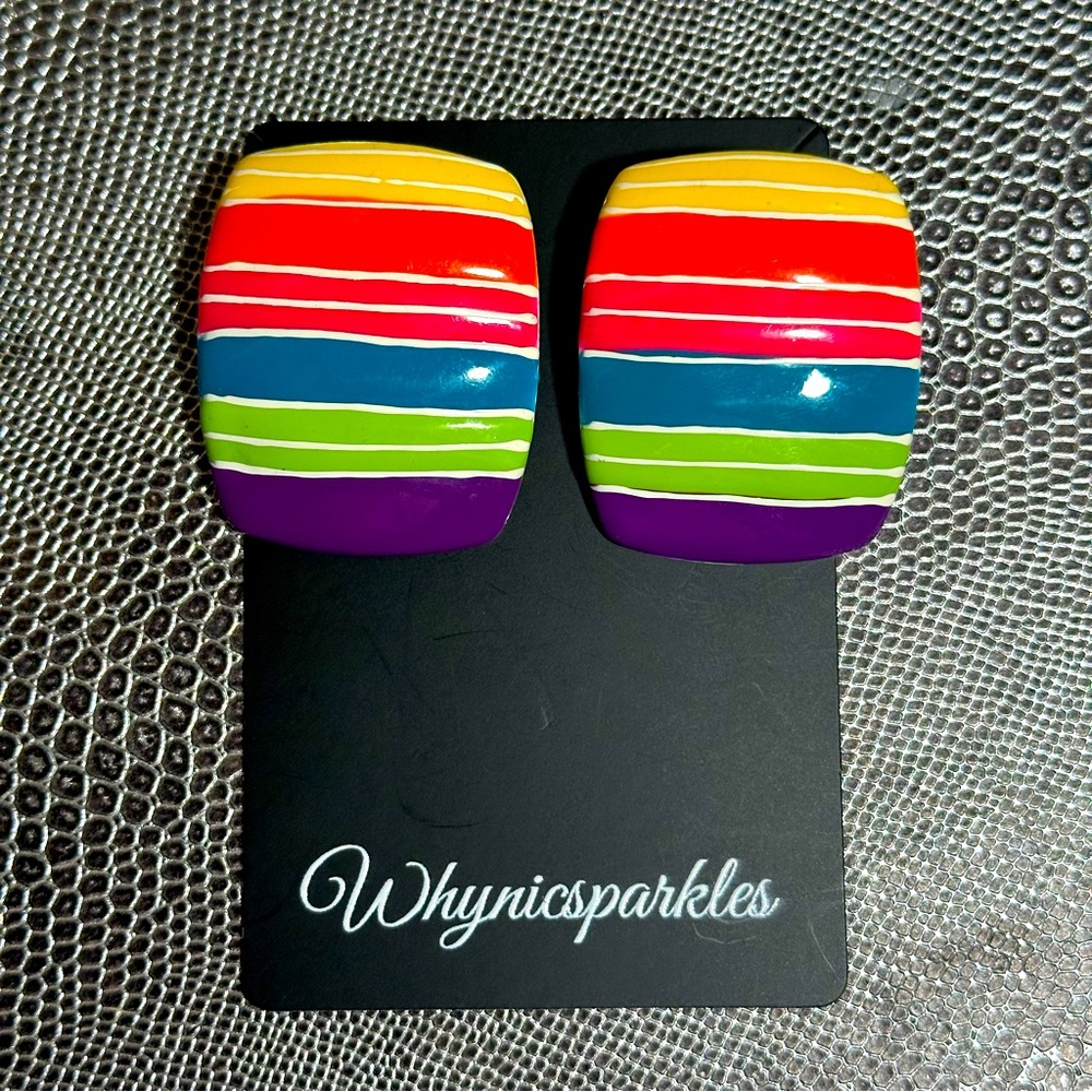 Vintage multicolor pierced earrings